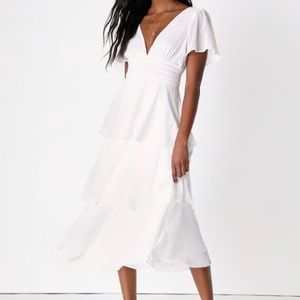 Lulus Ruffle MIDI Dress